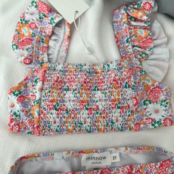 Minnow Floral Ruffle Tank Bikini Set - Multi (Kids) - Picture 3 of 5
